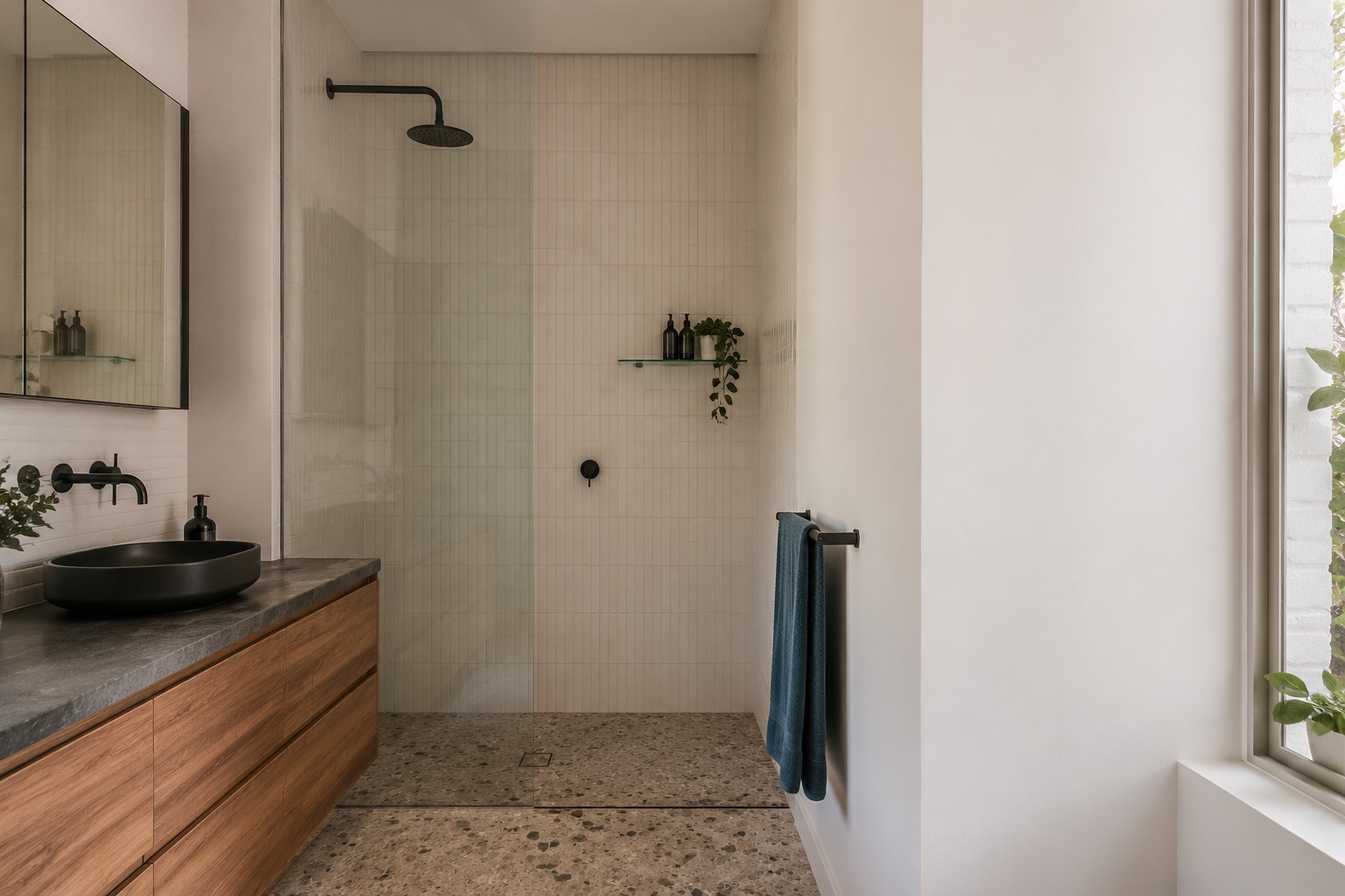 Completed Fitzroy terrace bathroom renovation with refined fixtures